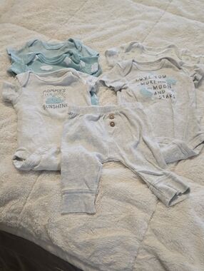 Carter's Baby Matching Sets in Light Gray and Light Blue